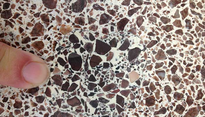Patch on Red Terrazzo